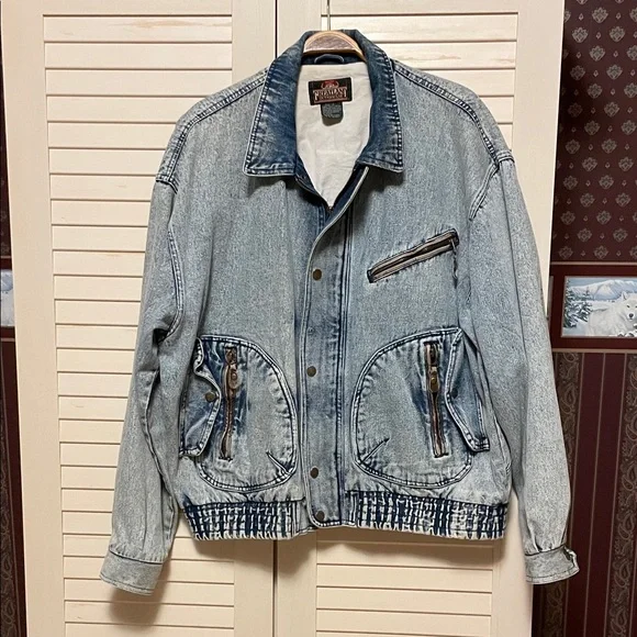 Vintage stone washed Light Blue Denim Jacket - Picture 1 of 10